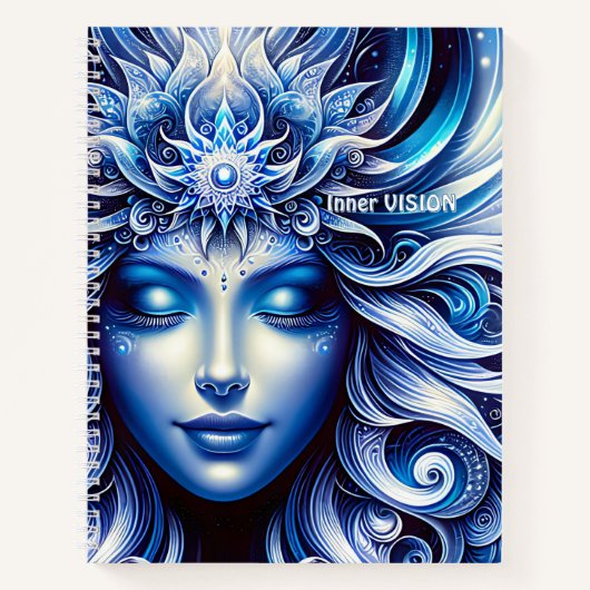 Goddess Celestial Blue Head Januar - Notizblock (Vorderseite)