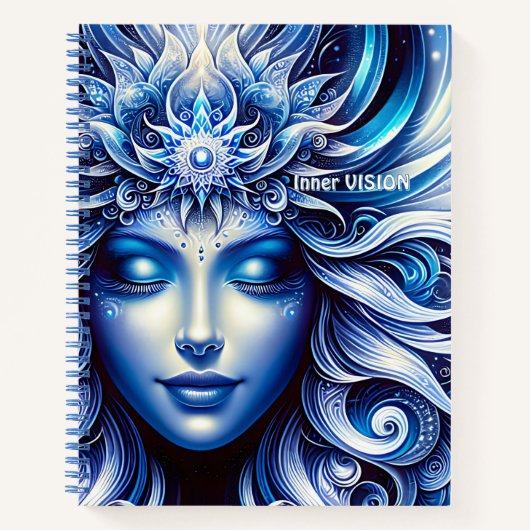 Goddess Celestial Blue Head Januar - Notizblock (Vorderseite)