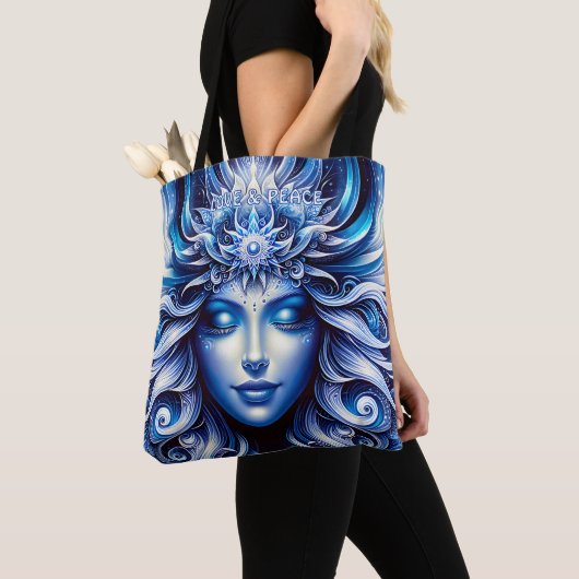 Goddess Celestial Blue Head Januar - Tasche (Von Nahem)