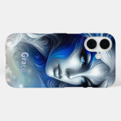 Goddess Celestial White Blue Head Februar - Case-Mate iPhone Hülle (Rückseite (Horizontal))