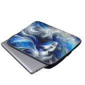 Goddess Celestial White Blue Head Februar - Laptopschutzhülle (Vorne Knopf)