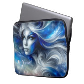 Goddess Celestial White Blue Head Februar - Laptopschutzhülle (Vorderseite Links)