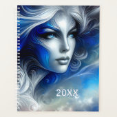 Goddess Celestial White Blue Head Februar - ( Planer (Vorderseite)
