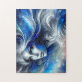 Goddess Celestial White Blue Head Februar - Puzzle (Vertikal)