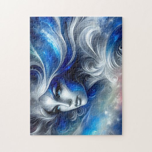 Goddess Celestial White Blue Head Februar - Puzzle (Vertikal)