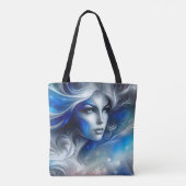 Goddess Celestial White Blue Head Februar - Tasche (Rückseite)