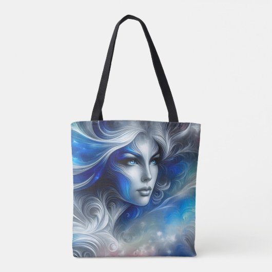 Goddess Celestial White Blue Head Februar - Tasche (Rückseite)