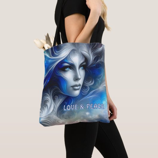 Goddess Celestial White Blue Head Februar - Tasche (Von Nahem)