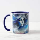 Goddess Celestial White Blue Head Februar - Tasse (Links)