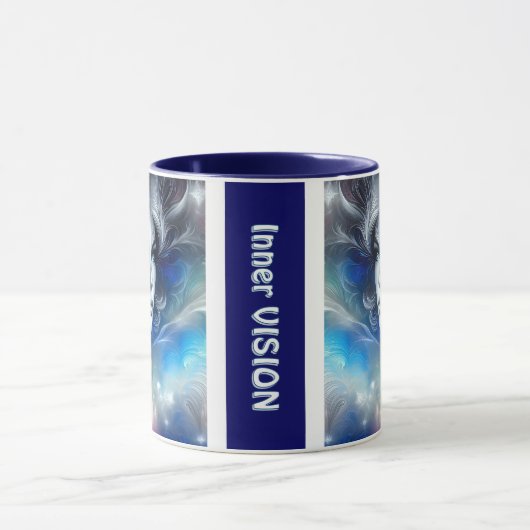 Goddess Celestial White Blue Head Februar - Tasse (Zentrum)