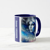 Goddess Celestial White Blue Head Februar - Tasse (VorderseiteRechts)