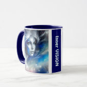 Goddess Celestial White Blue Head Februar - Tasse (Vorderseite Links)