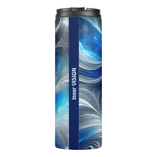 Goddess Celestial White Blue Head Februar - Thermosbecher (Rückseite)