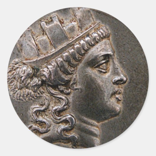 Goddess Cybele Tetradrachm Runder Aufkleber (Vorderseite)