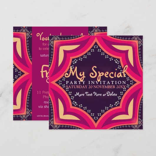 Goddess Diva Special Event-Party Einladung (Vorne/Hinten)