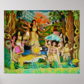 Goddess Durga beim Durga Festival in Burdwan Poster (Vorne)