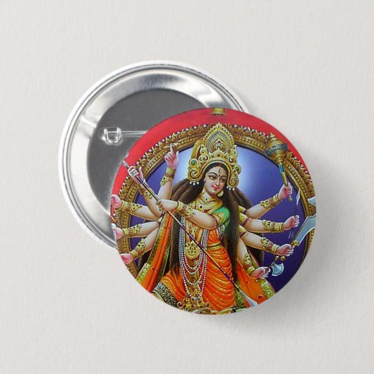 Goddess Durga Button (Vorne & Hinten)