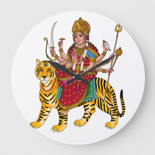 Goddess Durga Clock Große Wanduhr (Vorderseite)
