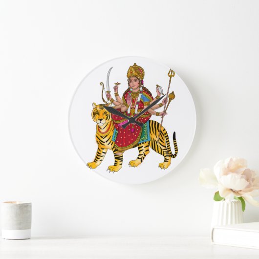 Goddess Durga Clock Große Wanduhr (Zuhause)