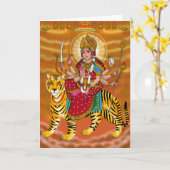 Goddess Durga Grußkarte Karte (Gelbe Blume)