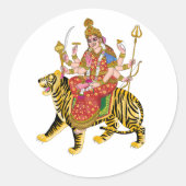 Goddess Durga Round Stickers | Hindu Devi Durga Sp (Vorderseite)