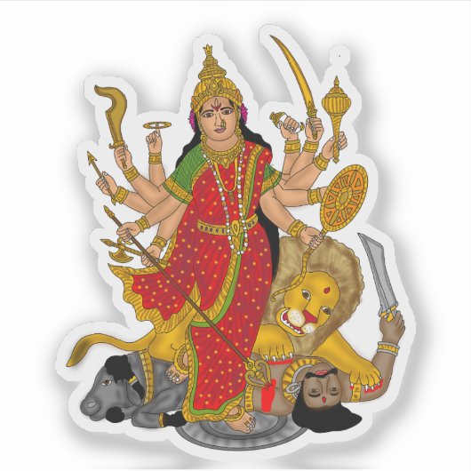 Goddess Durga Sticker (Vorderseite)