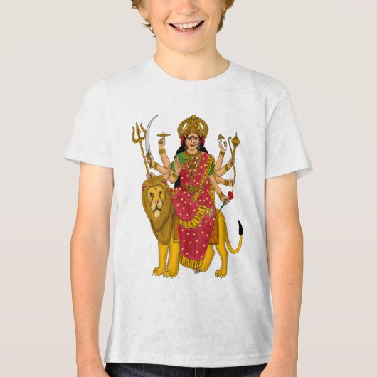 Goddess Durga T-Shirt Tri-Blend Shirt (Vorderseite)