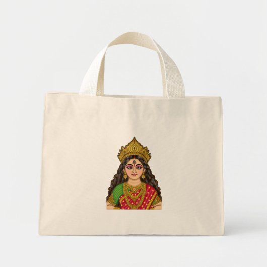 Goddess Durga Tote Bag Mini Stoffbeutel (Vorne)