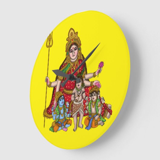 Goddess Durga Wall Clock Große Wanduhr (Winkel)