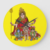 Goddess Durga Wall Clock Große Wanduhr (Vorderseite)