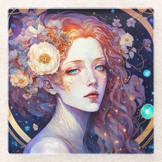 Goddess Fantasy Art Glass Untersetzer (Vorderseite)