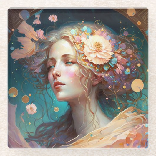 Goddess Fantasy Art Glass Untersetzer (Vorderseite)