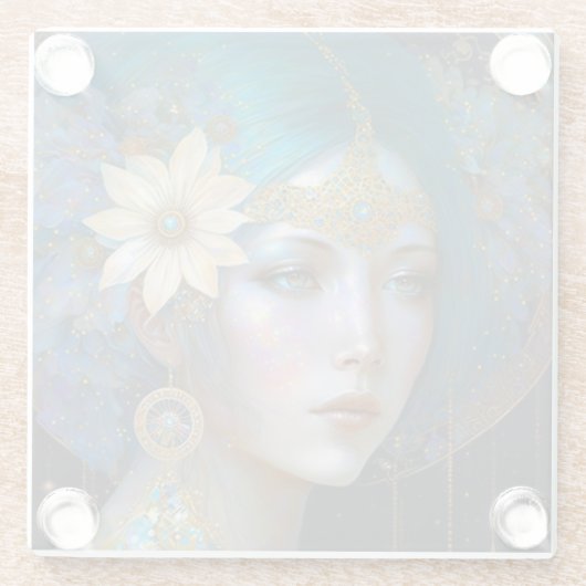 Goddess Fantasy Art Glass Untersetzer (Rückseite)