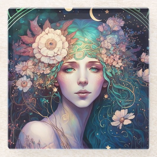 Goddess Fantasy Art Glass Untersetzer (Vorderseite)