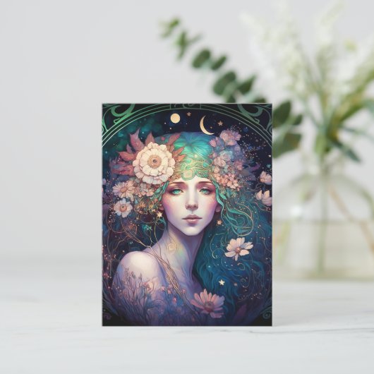 Goddess Fantasy Art Postcard Postkarte (Stehend Vorderseite)