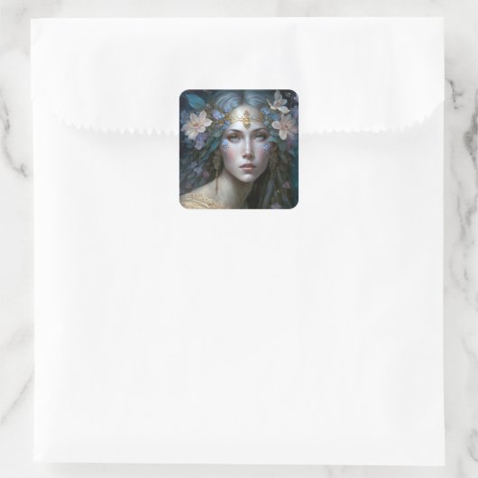 Goddess Fantasy Art Quadratischer Aufkleber (Tasche)