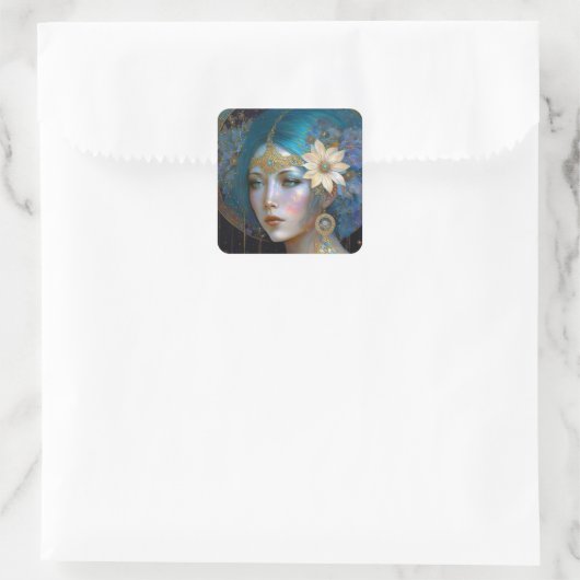 Goddess Fantasy Art Square Sticker (Tasche)