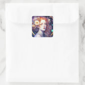 Goddess Fantasy Art Square Sticker (Tasche)