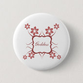 Goddess Floral Button, Brick Red Button (Vorderseite)