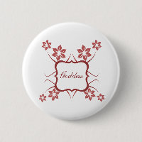 Goddess Floral Button, Brick Red