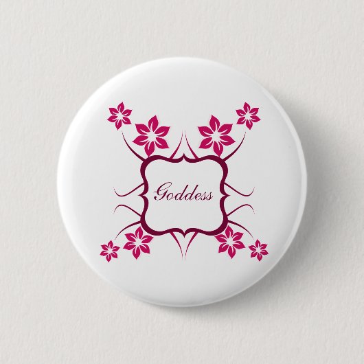 Goddess Floral Button, Magenta Button (Vorderseite)
