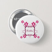 Goddess Floral Button, Magenta Button (Vorne & Hinten)