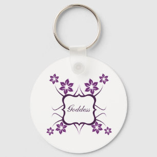 Goddess Floral Keychain, Dark Purple Schlüsselanhänger