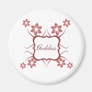 Goddess Floral Magnet, Brick Red Magnet