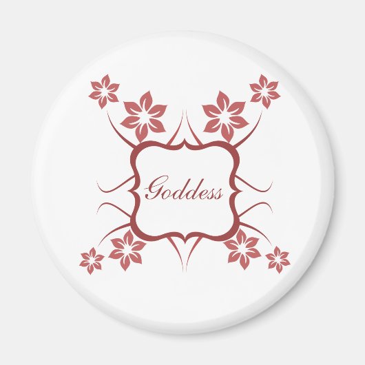 Goddess Floral Magnet, Brick Red Magnet (Vorne)