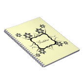 Goddess Floral Notebook, Dunkelgrau Notizblock (Rechte Seite)