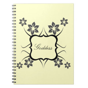 Goddess Floral Notebook, Dunkelgrau Notizblock