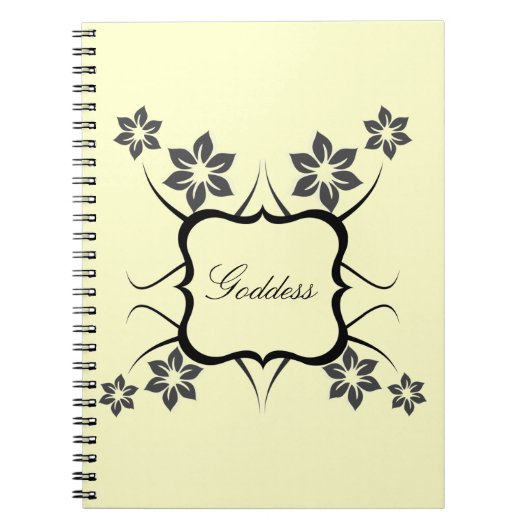 Goddess Floral Notebook, Dunkelgrau Notizblock (Vorderseite)