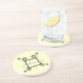 Goddess Floral Untersetzer, Dunkelgrau Untersetzer (Seite)