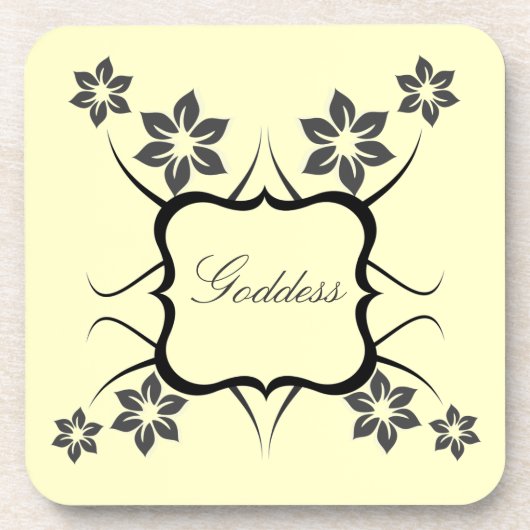 Goddess Floral Untersetzer Set, Dunkelgrau (Vorderseite)